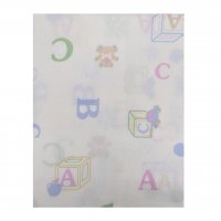 2 Pack ABC Print Cotton Cot Flat Sheets (100 x 150 CM)